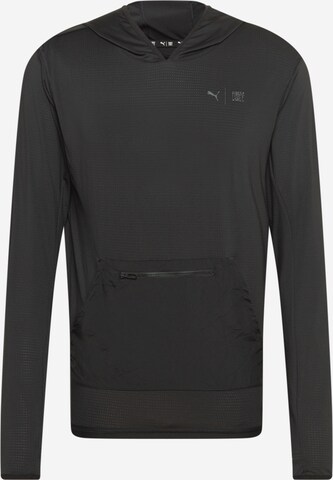 PUMA Sportsweatshirt 'First Mile' in Schwarz: predná strana