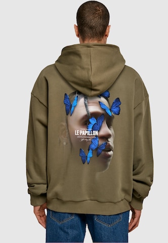 MT Upscale Sweatshirt 'Le Papillon' i grøn: forside