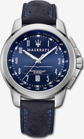 Montre à affichage analogique Maserati en bleu : devant