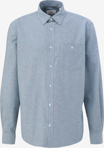 s.Oliver Button Up Shirt in Blue: front