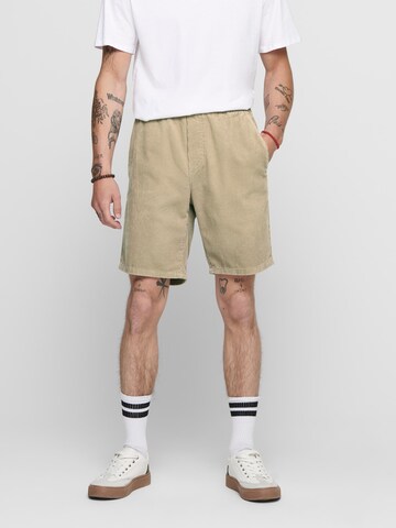 Only & Sons Loosefit Broek 'Linus' in Beige: voorkant