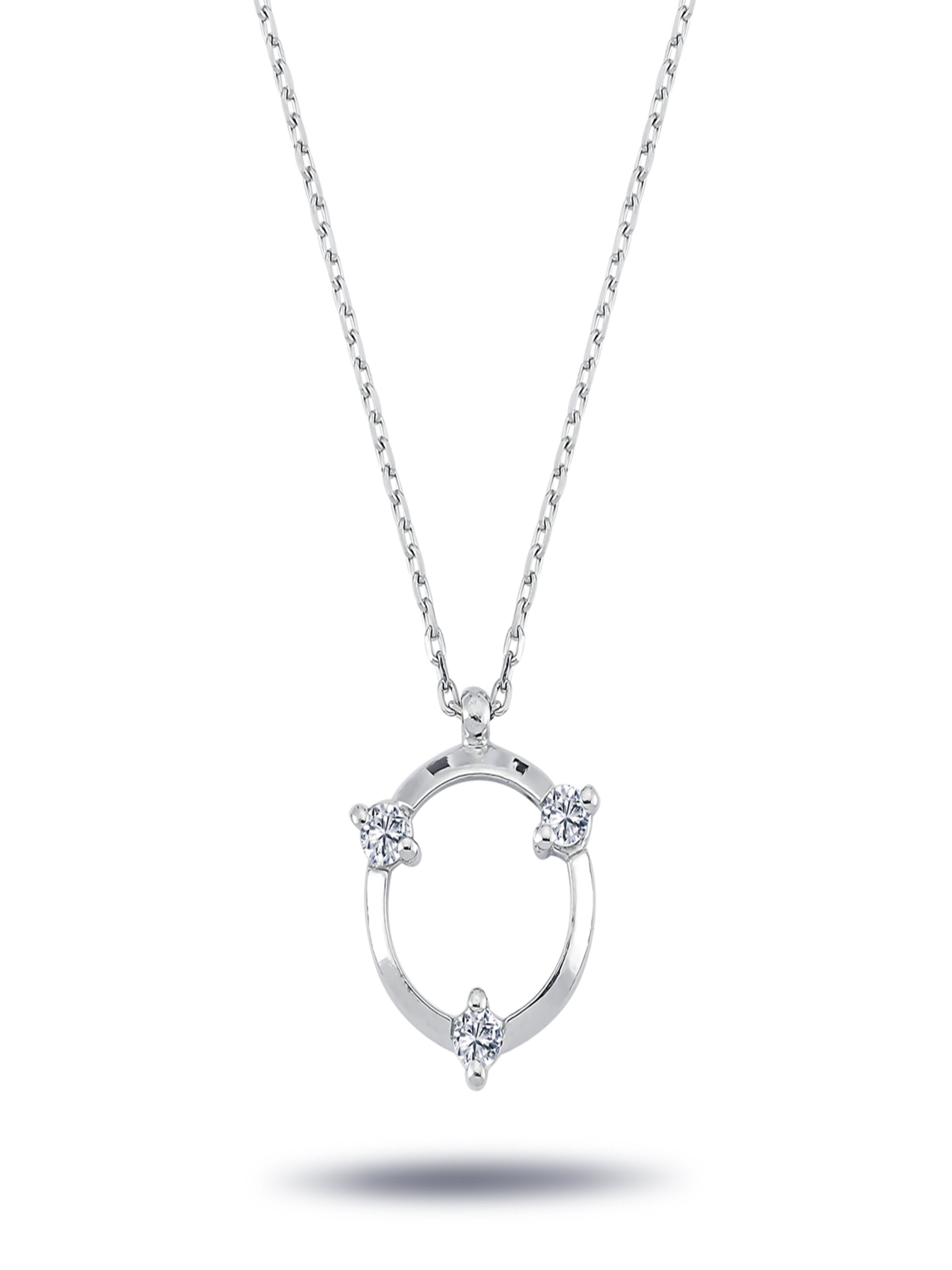 EinStein Diamant Necklace in Silver: front