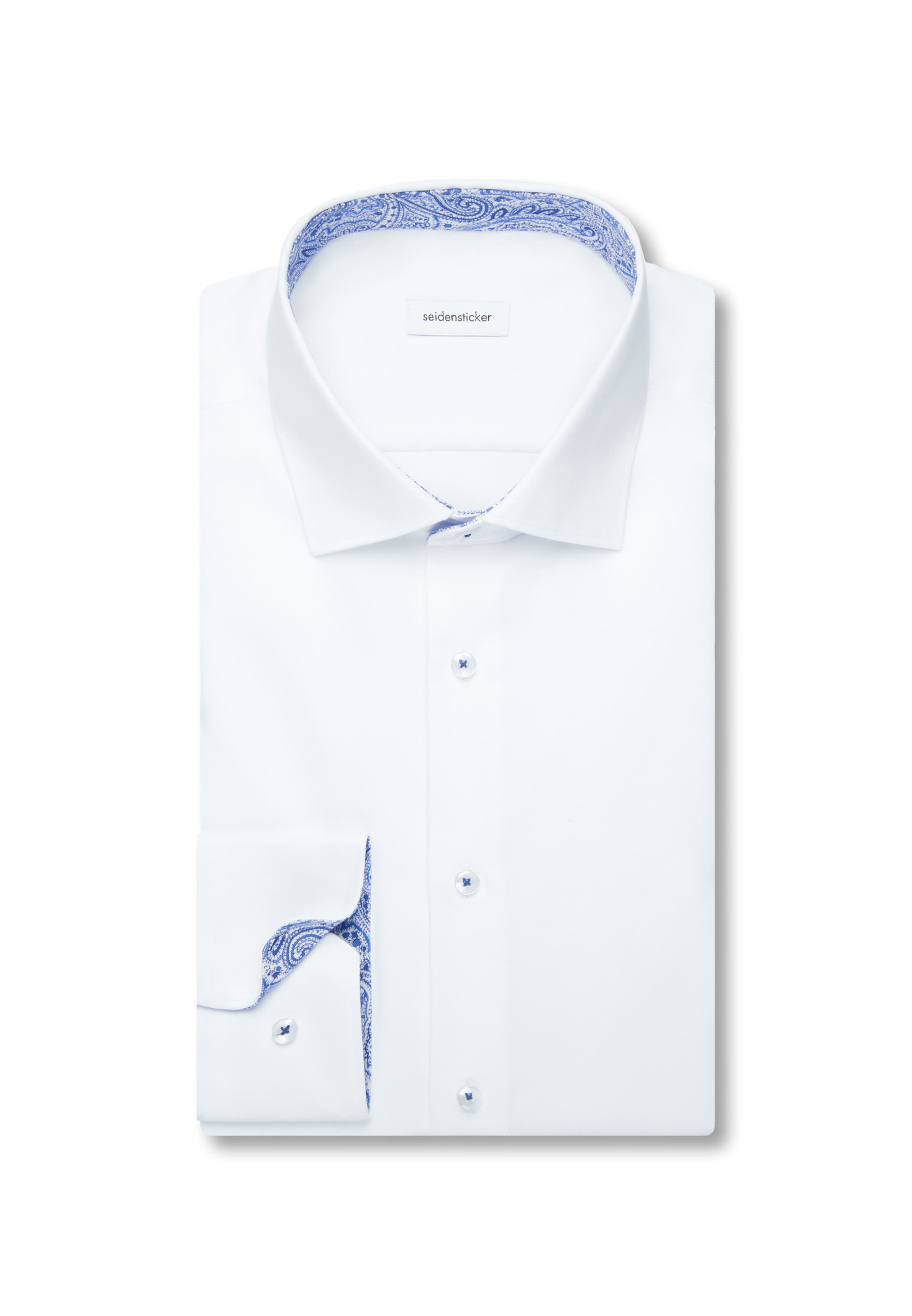 SEIDENSTICKER Slim fit Zakelijk overhemd 'Schwarze Rose' in Wit