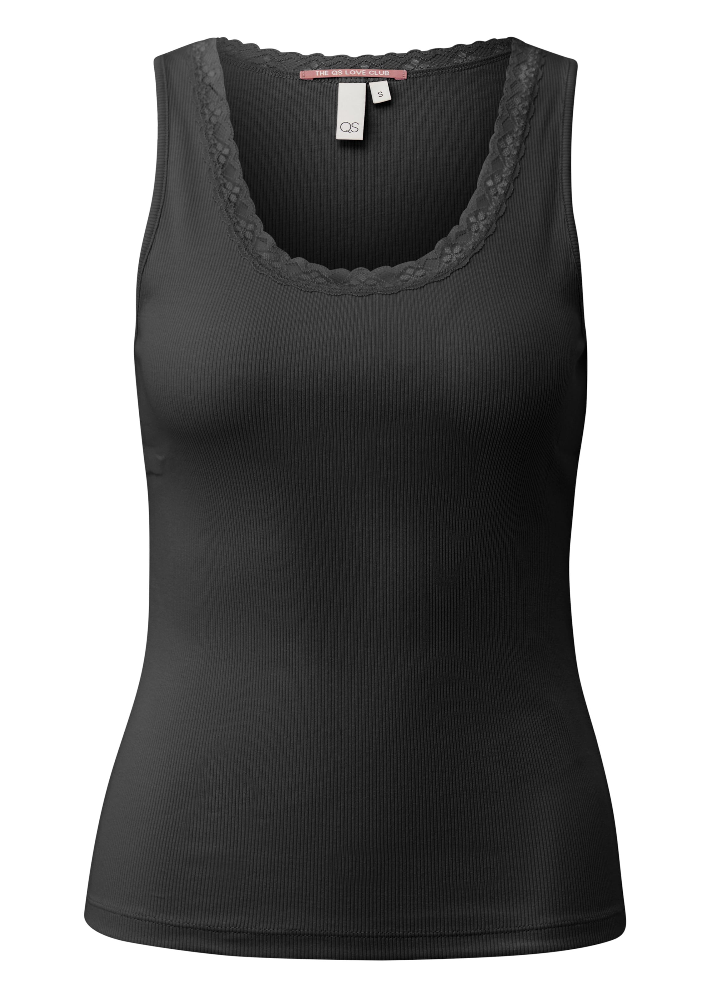 QS Shirt in Zwart: voorkant