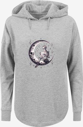 F4NT4STIC Sweatshirt 'Gothic Valentinstag Skelett Mond' in Grau: Vorderseite