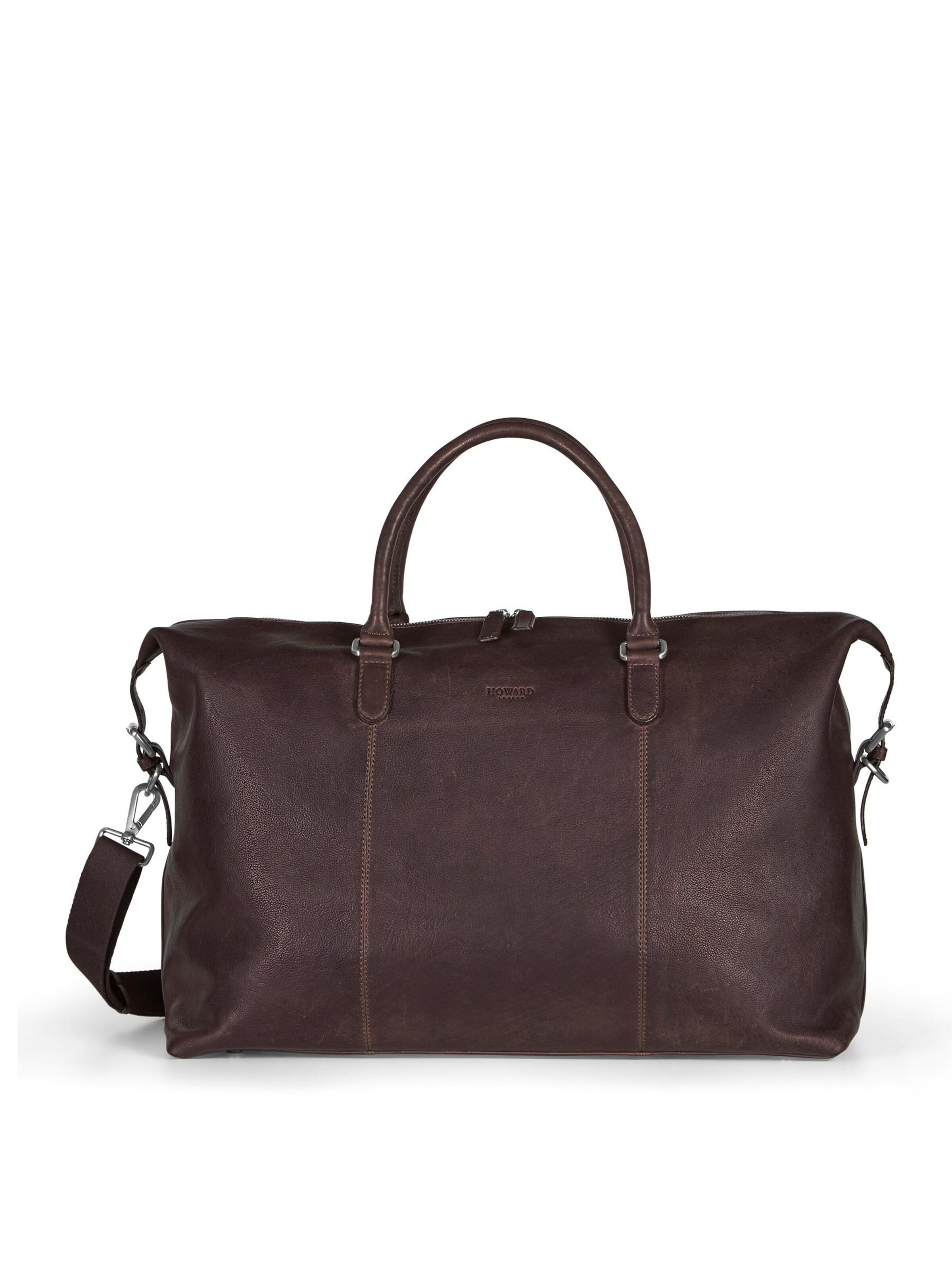 Howard London Weekendtas 'Weekend Bag Jacob Dark Brown' in Bruin: voorkant