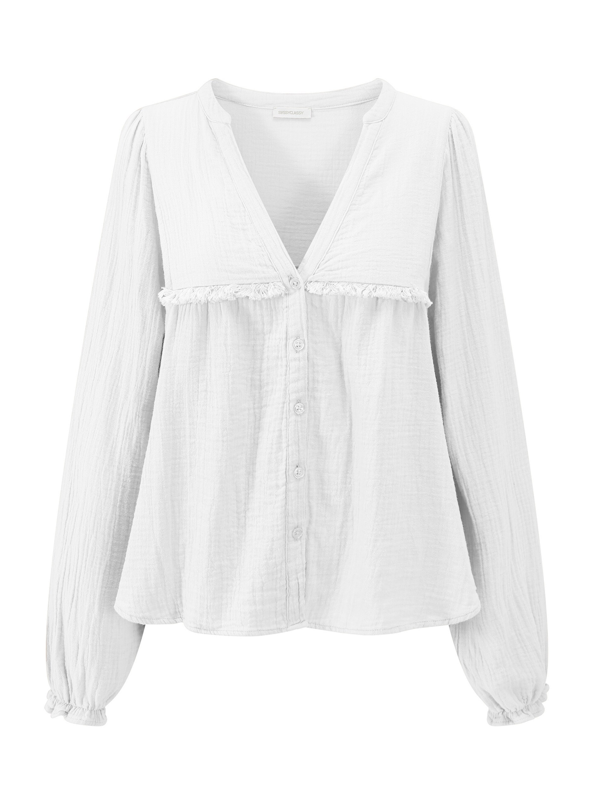 SASSYCLASSY Blouse in White: front