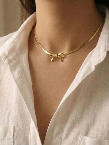 Kamakula Necklace 'Bow Herringbone' in Gold