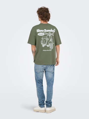 Only & Sons Футболка 'ONSNATHAN' в Зеленый: спереди