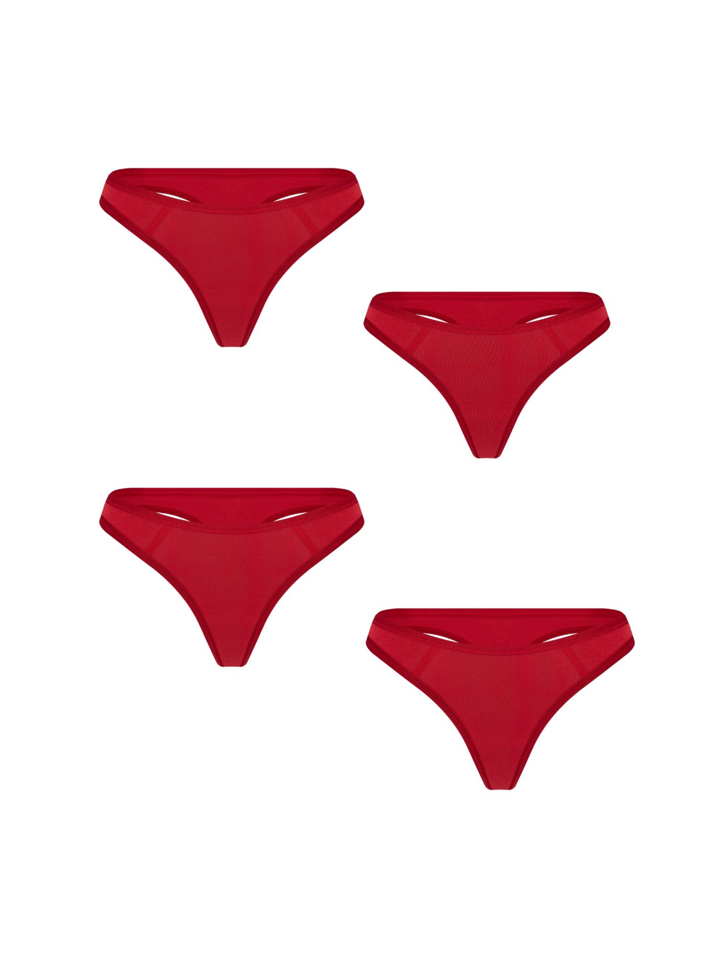 Albero Natur String 'Damen Tangaslip - 4er Pack'‌‌‌ in Rot: Vorderseite