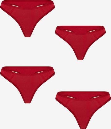 Albero Natur String 'Damen Tangaslip - 4er Pack' in Rot: Vorderseite