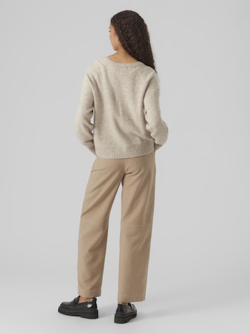 VERO MODA Trui 'ELLYLEFILE' in Beige