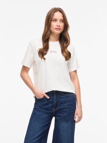 VILA - Camiseta 'VISybilla Bisou' en blanco: frente