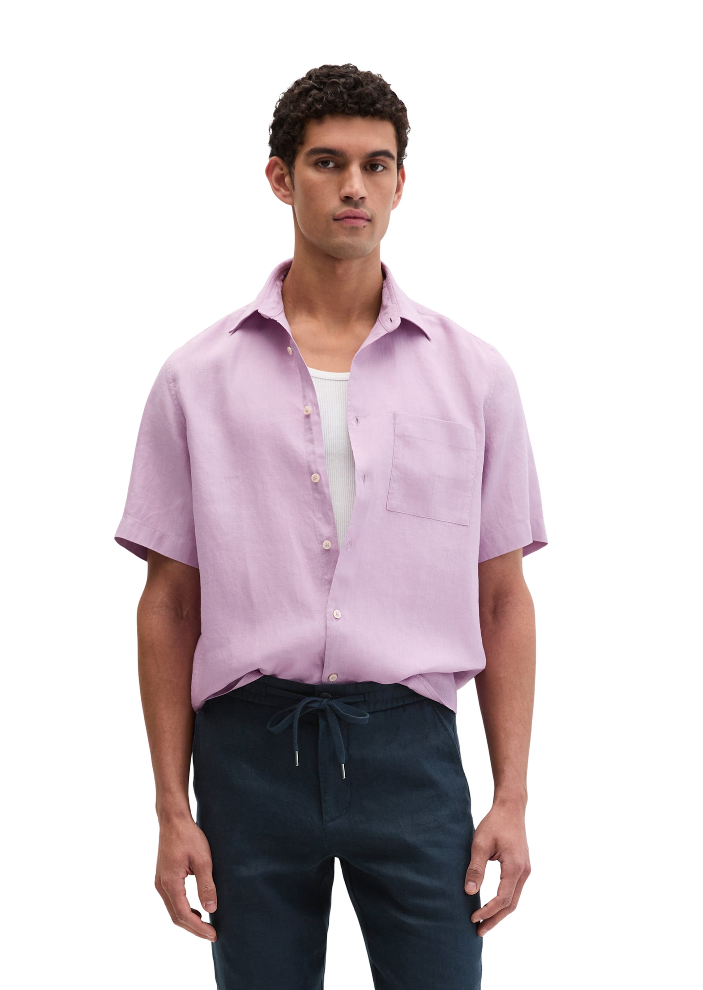 Marc O'Polo Regular fit Overhemd in Lila: voorkant