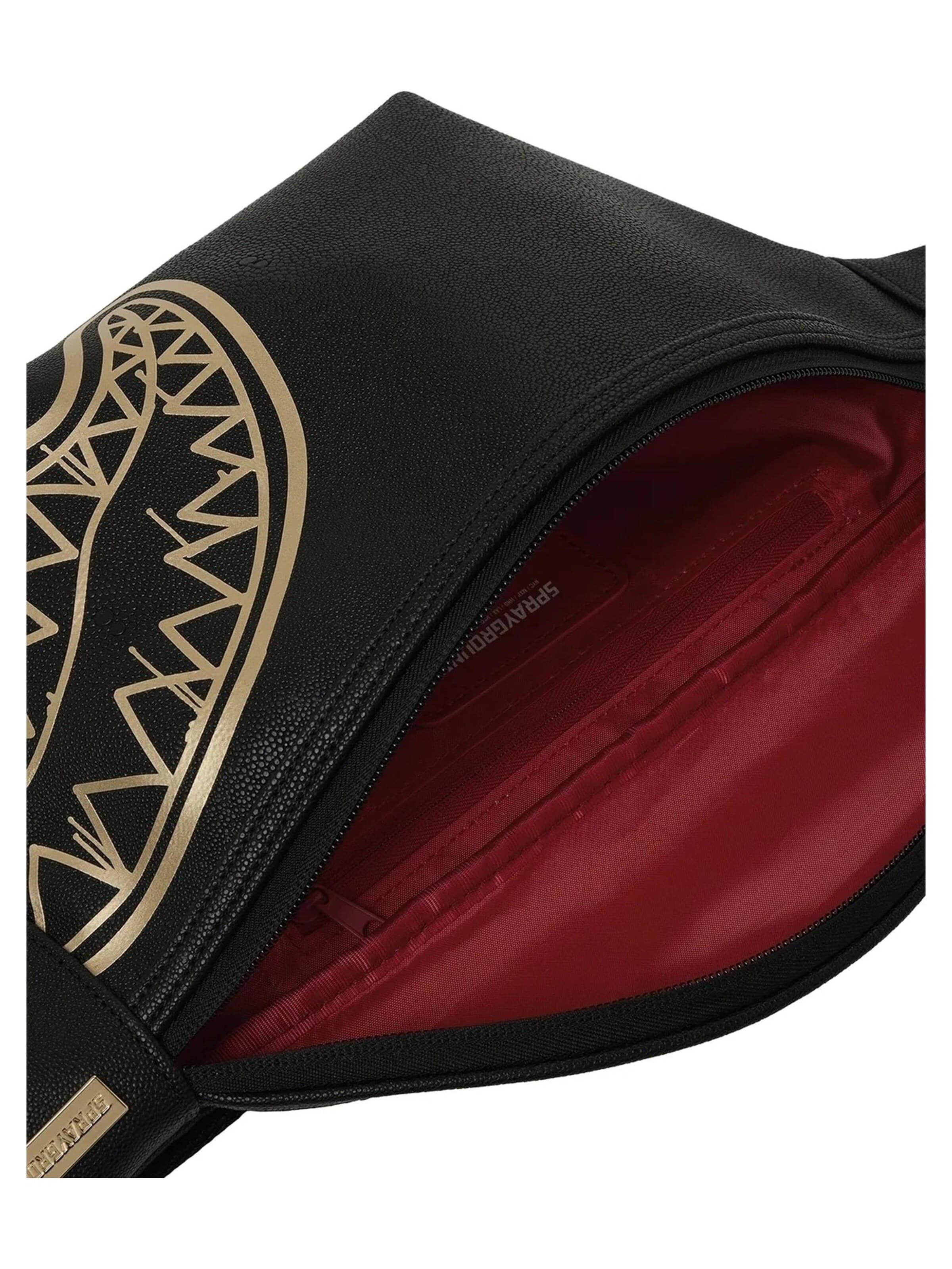 Sprayground Heuptas 'Ri=D1onera sparyground negra that gold drap crossbody savvy' in Zwart
