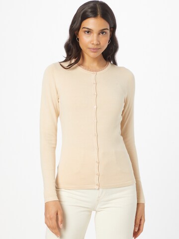 SAINT TROPEZ Knit Cardigan 'Mila' in Beige: front