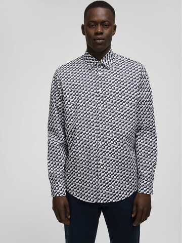 HECHTER PARIS Regular fit Button Up Shirt in Blue: front