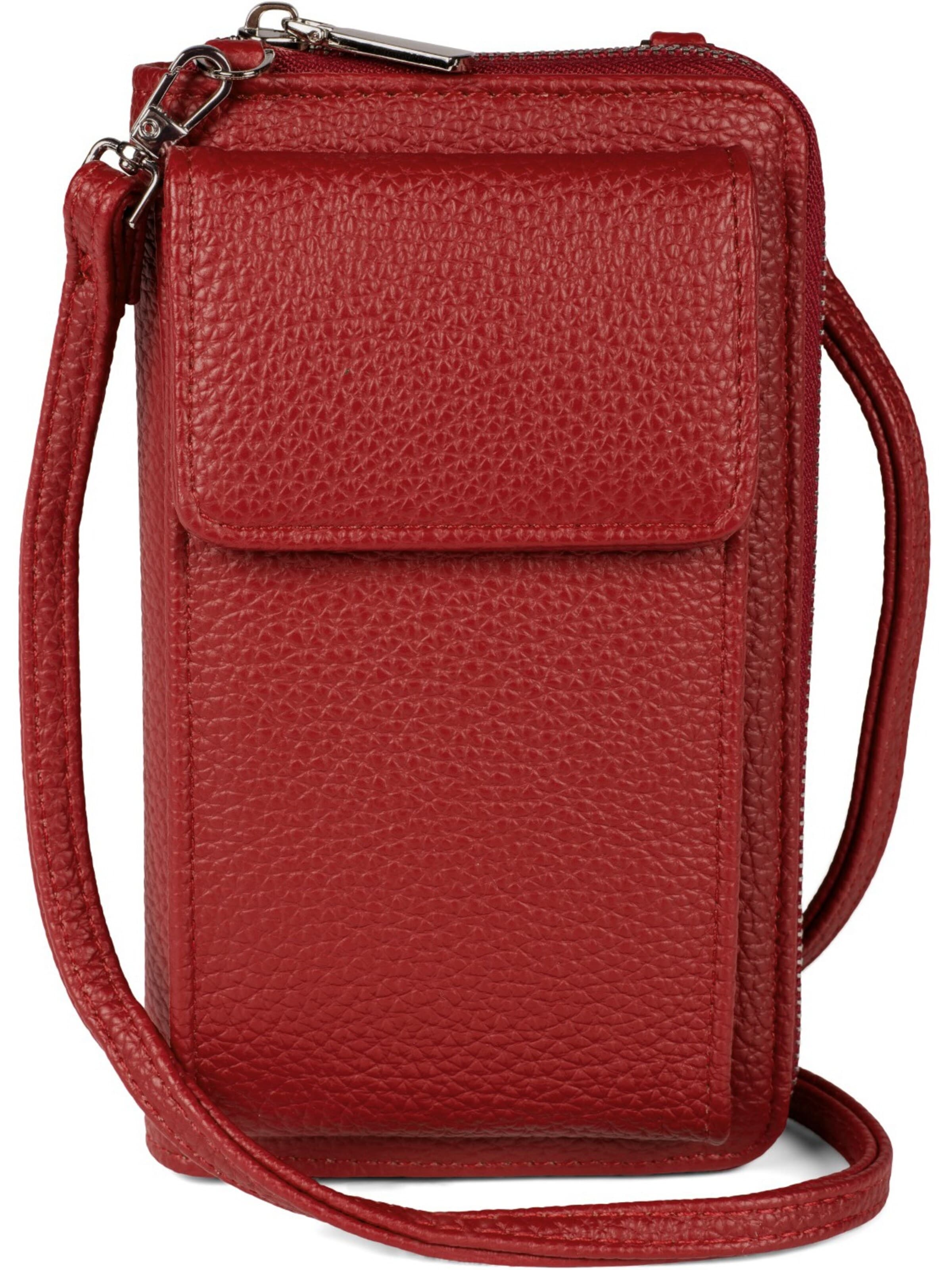 styleBREAKER Crossbody bag 'Umhängetasche mit Handyfach und RFID Schutz' in Red: front