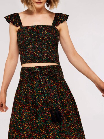 Apricot Skirt 'Ditsy Shirred' in Black