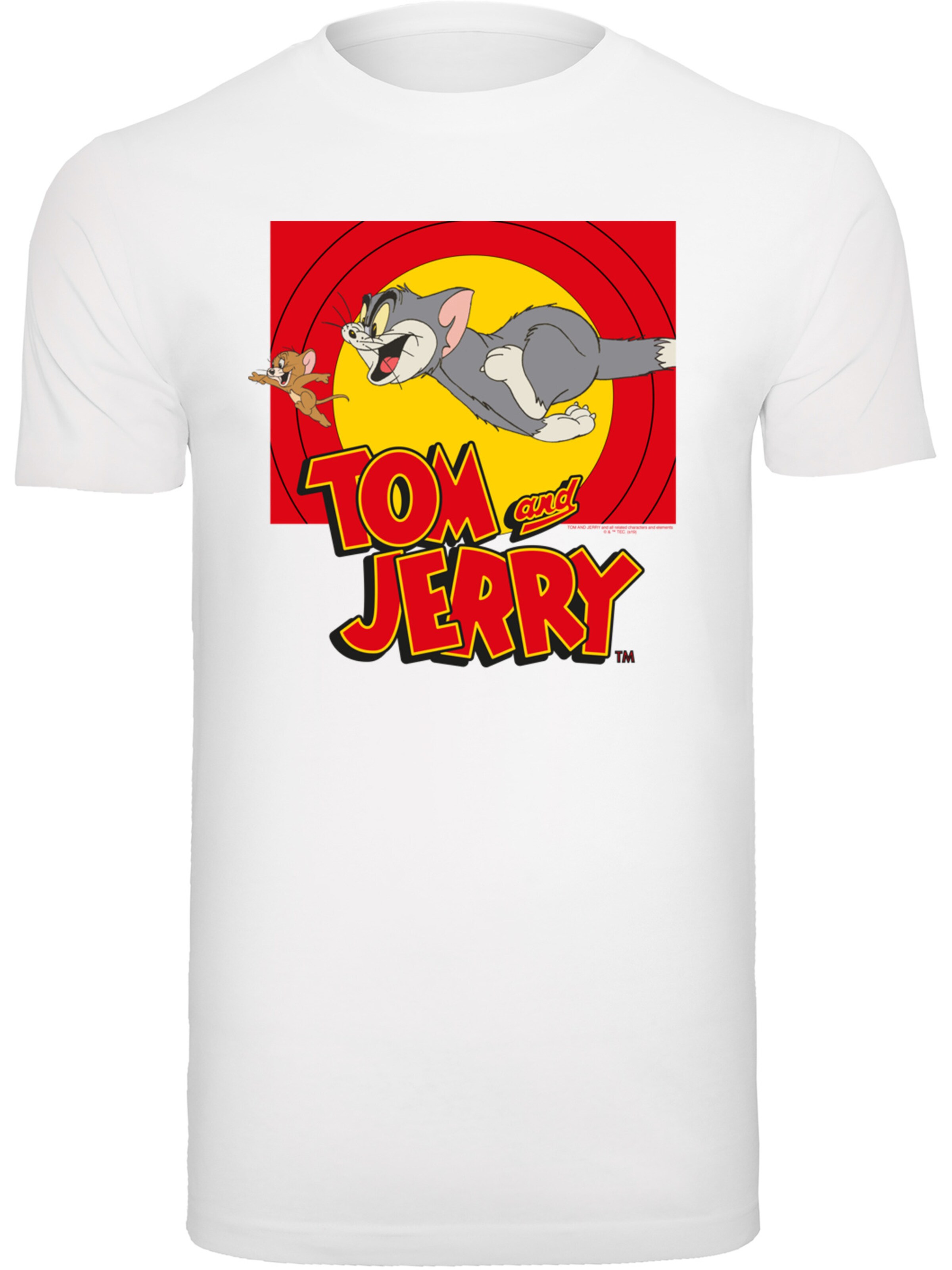 F4NT4STIC T-Shirt 'Tom und Jerry Chase Scene' in Weiß: Vorderseite