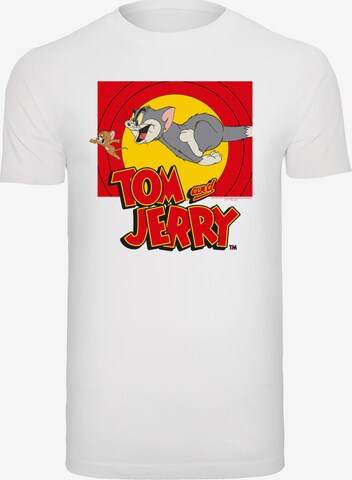 T-Shirt 'Tom und Jerry Chase Scene' F4NT4STIC en blanc : devant