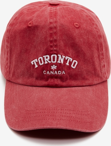 Cappello da baseball di Pull&Bear in rosso: frontale