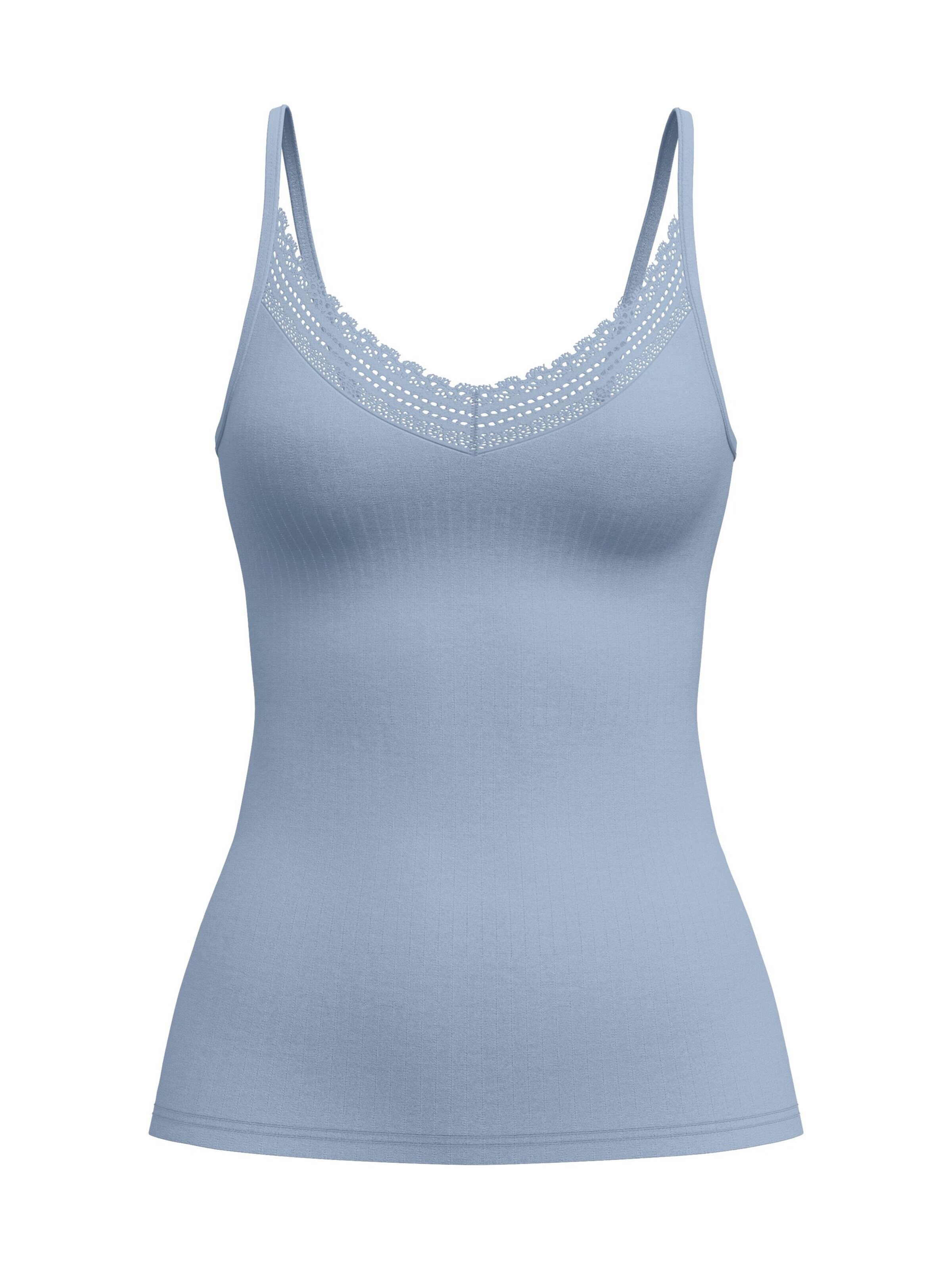 CALIDA Onderhemd 'Etude Ajours' in Blauw: voorkant