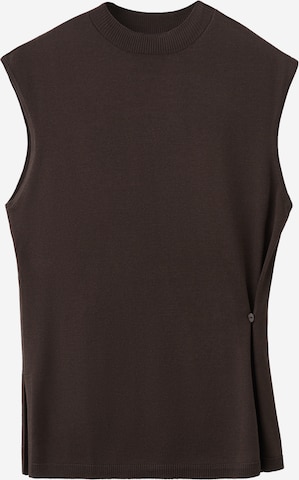 MANGO Vyšívaný top 'BIE' - Hnedá: predná strana