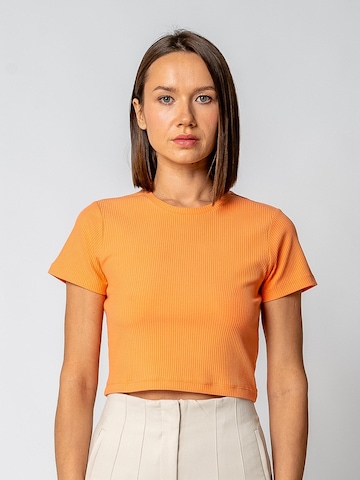 GORG Shirt 'Geripptes Cropped T-Shirt' in Oranje