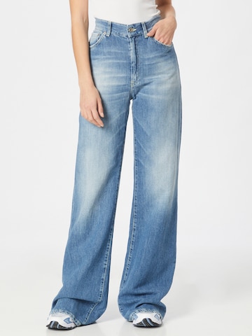 Wide leg Jeans de la Dondup pe albastru: față