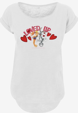 F4NT4STIC Shirt 'Looney Tunes Bugs Bunny And Lola Valentine's Day Loved Up' in Wit: voorkant