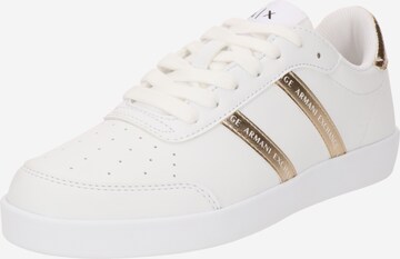 ARMANI EXCHANGE - Sapatilhas baixas em branco: frente