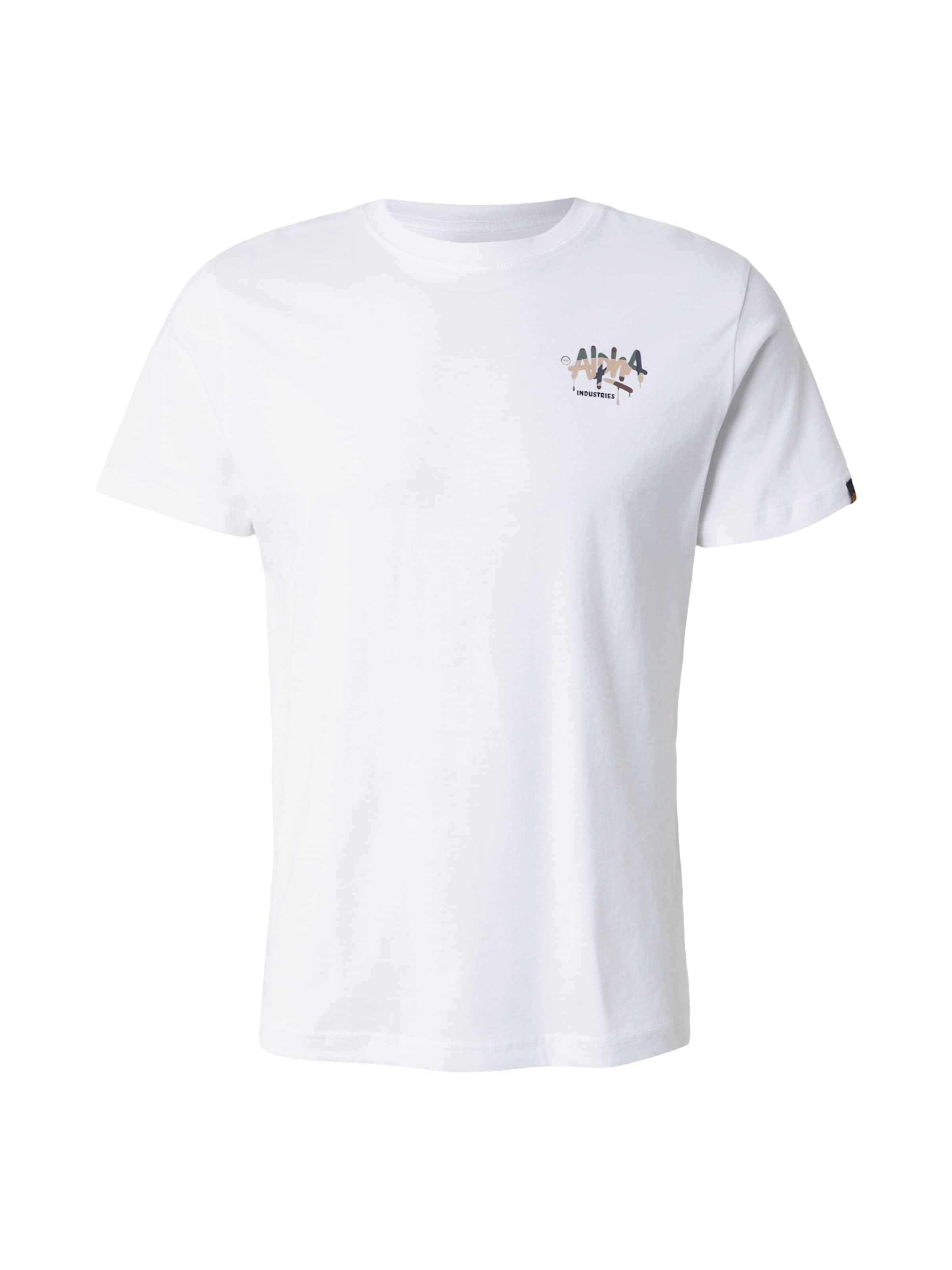 ALPHA INDUSTRIES Shirt in Wit: voorkant