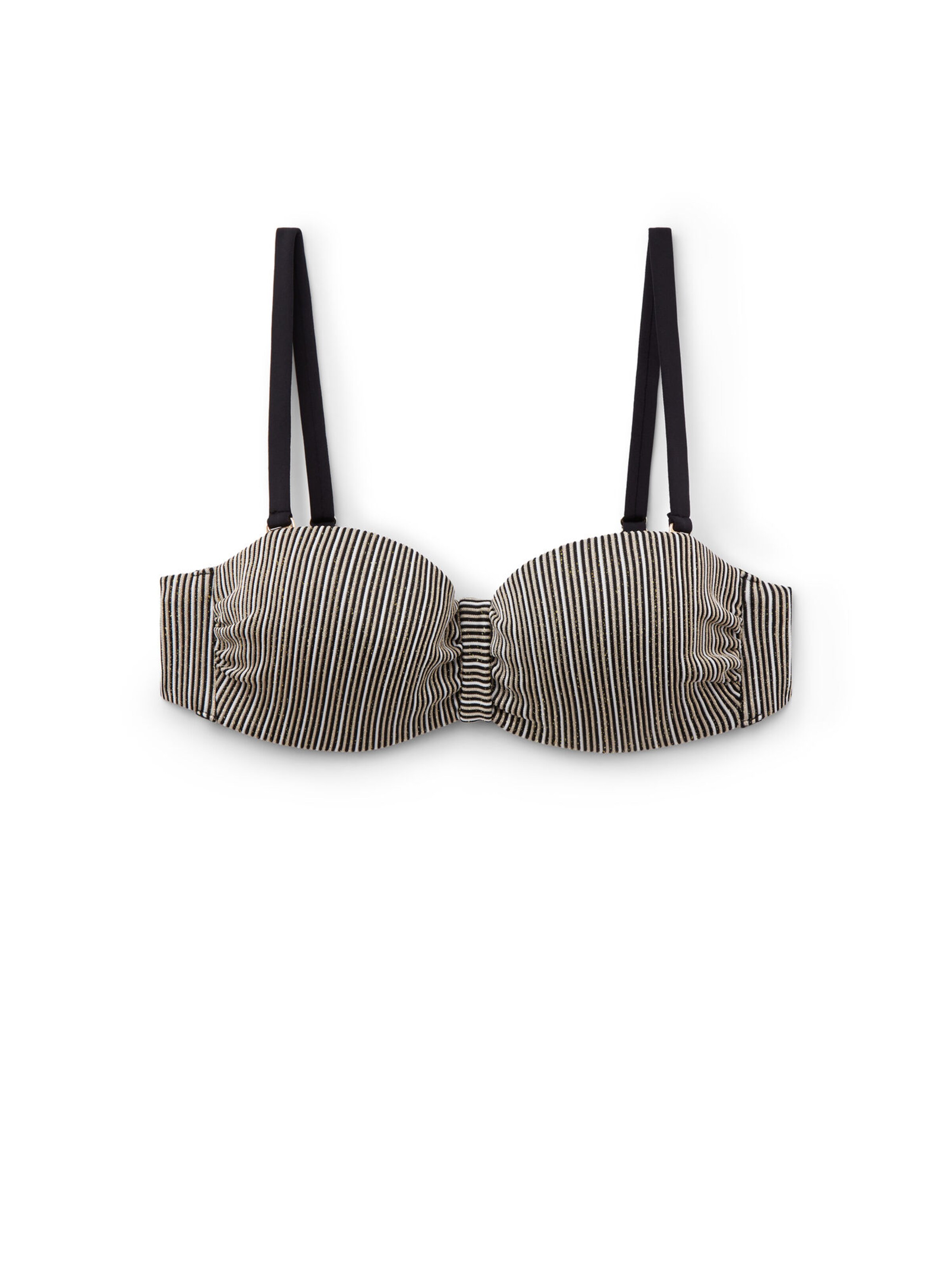 CALZEDONIA Bandeau Bikini Top in Black: front