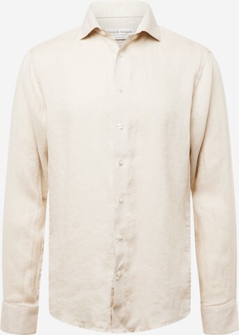 Slim fit Camicia 'Perth' di Bruun & Stengade in beige: frontale