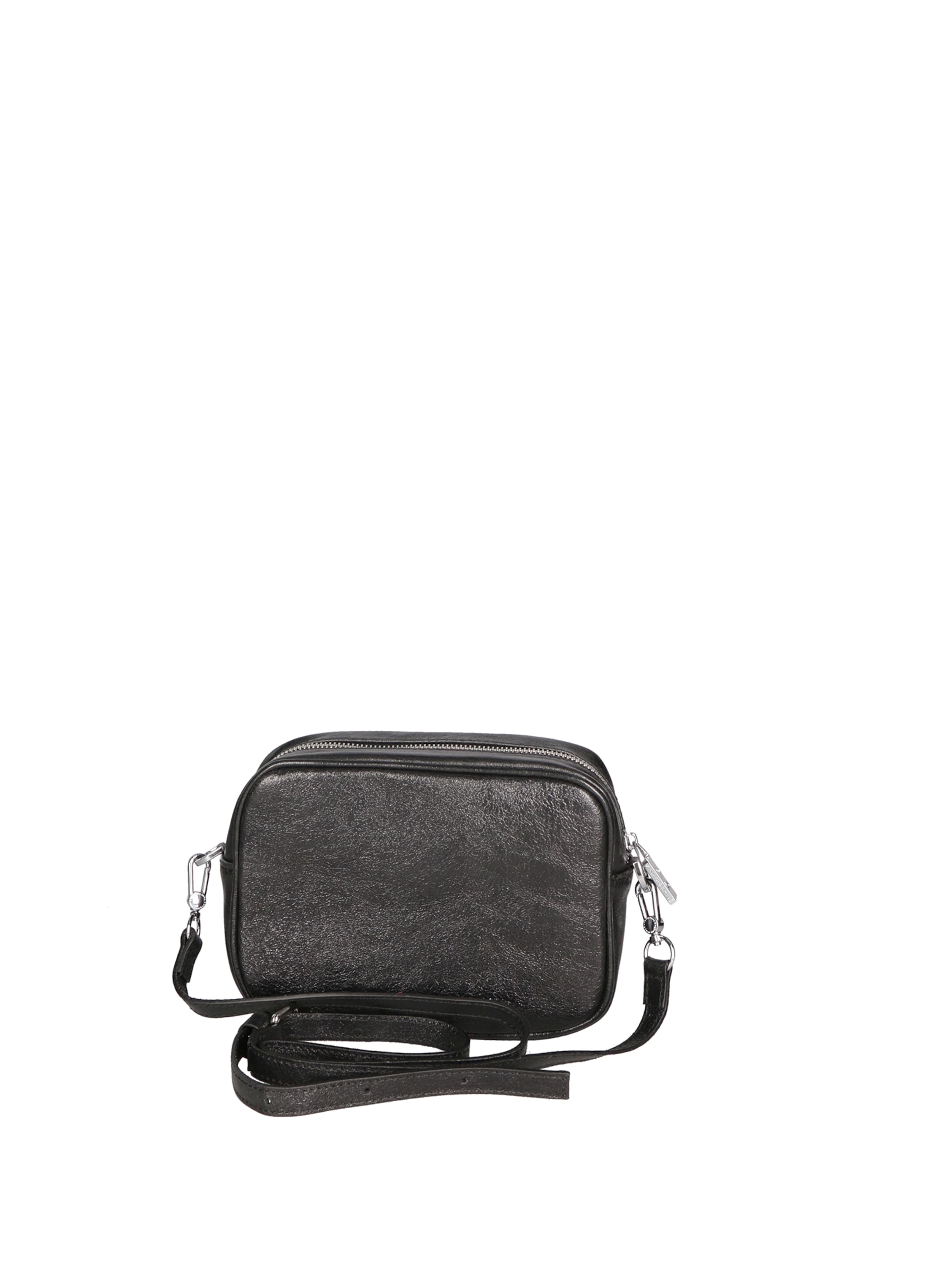 Borsa a tracolla 'Borsa a Tracolla Donna Pelle Laminata con Zip' di Virginia Rhinè in nero
