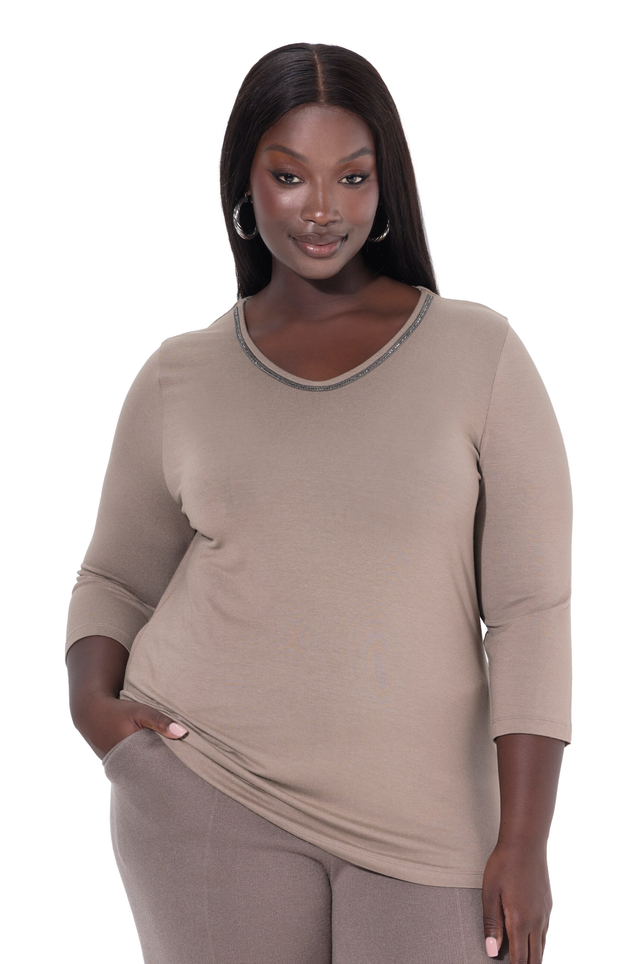 Ulla Popken Shirt in Grau: Vorderseite