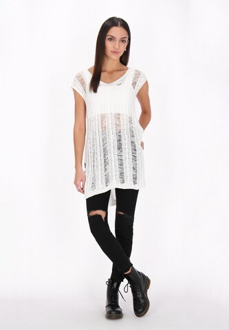myMo ROCKS Gebreide jurk 'Fashion Look' in Wit