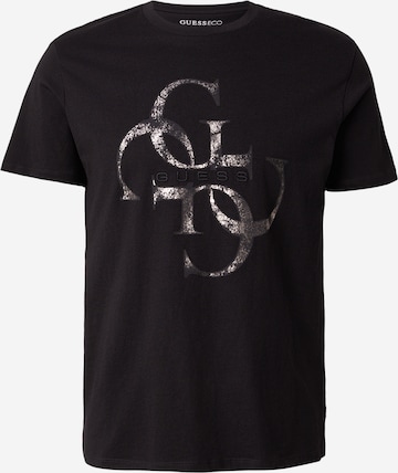 GUESS - Camiseta en negro: frente