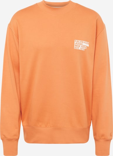 Calvin Klein Jeans Mikina - tmavobéžová / oranžová / biela, Produkt