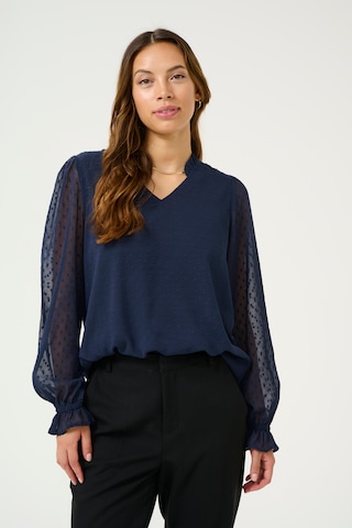 Kaffe Blouse in Blauw: voorkant