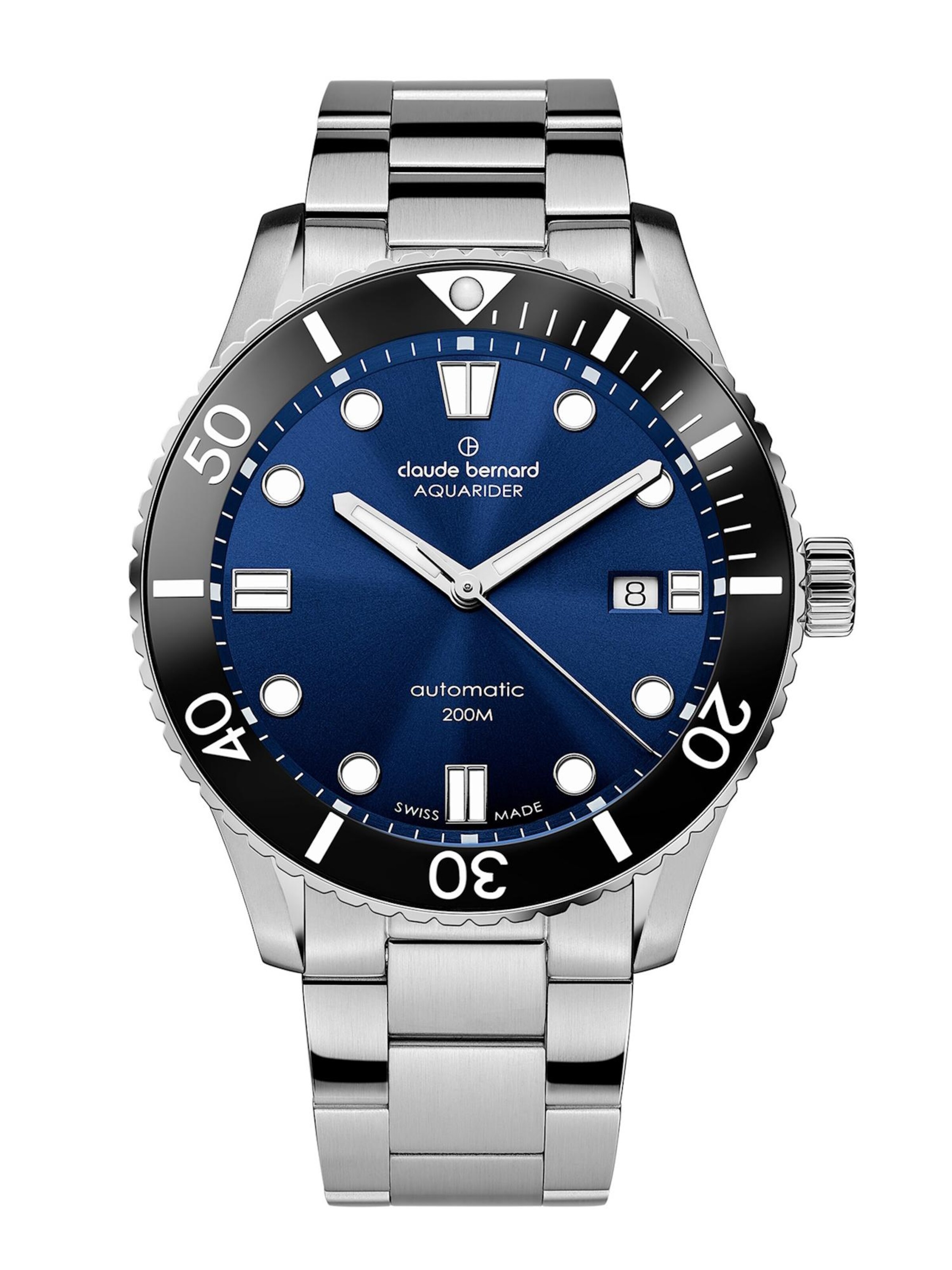 Claude Bernard Analoguhr 'Aquarider Automatic' in Blau: Vorderseite