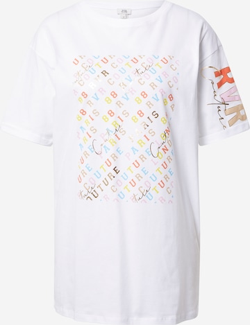 T-shirt oversize River Island en blanc : devant