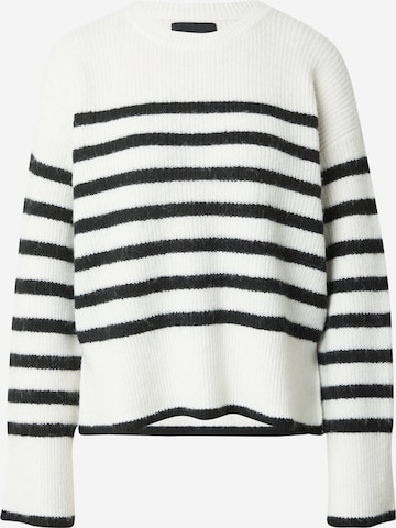 PIECES Sweater 'LINE' in White: front