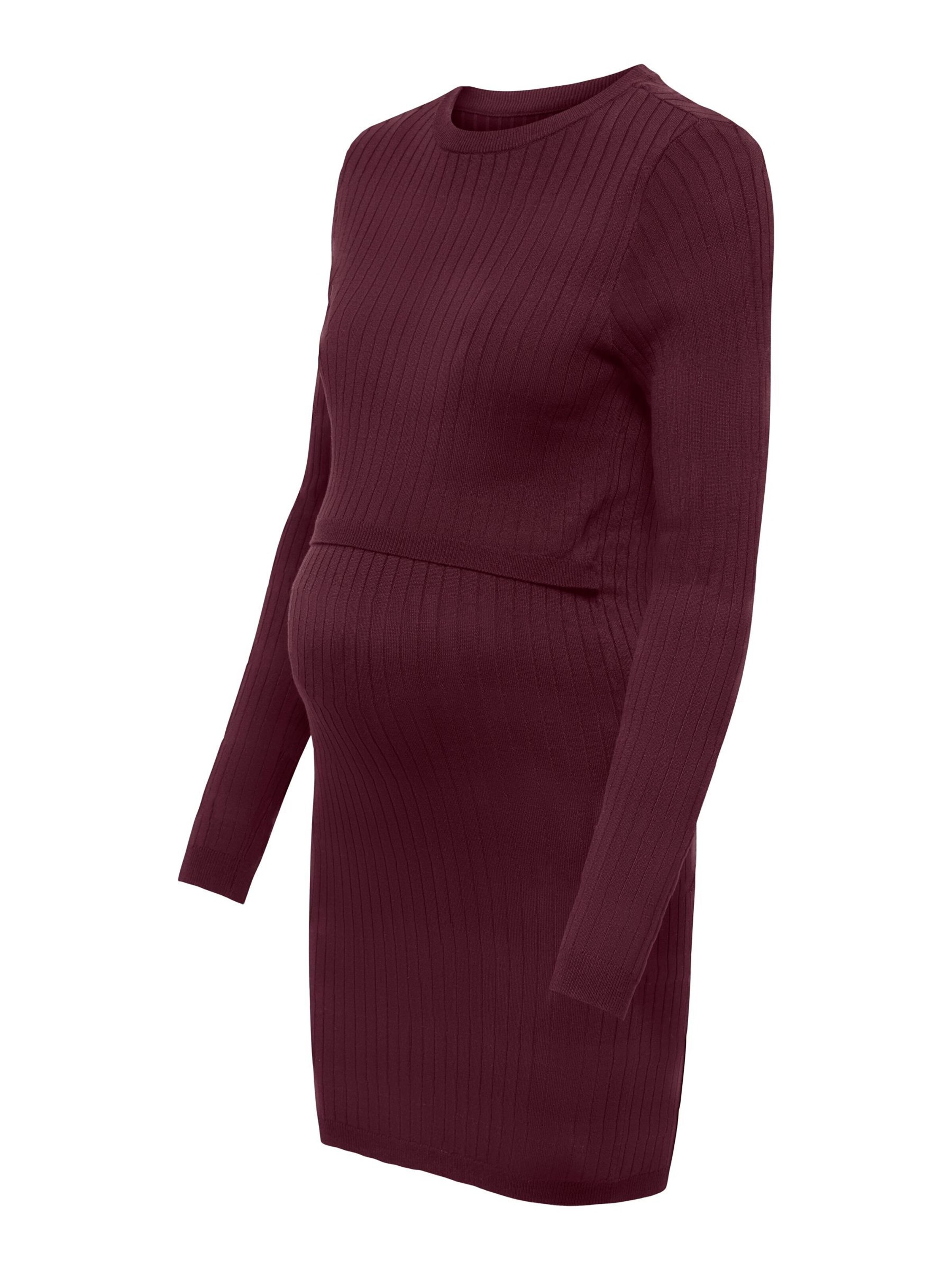 Only Maternity Gebreide jurk 'OLMFemi' in Rood: voorkant