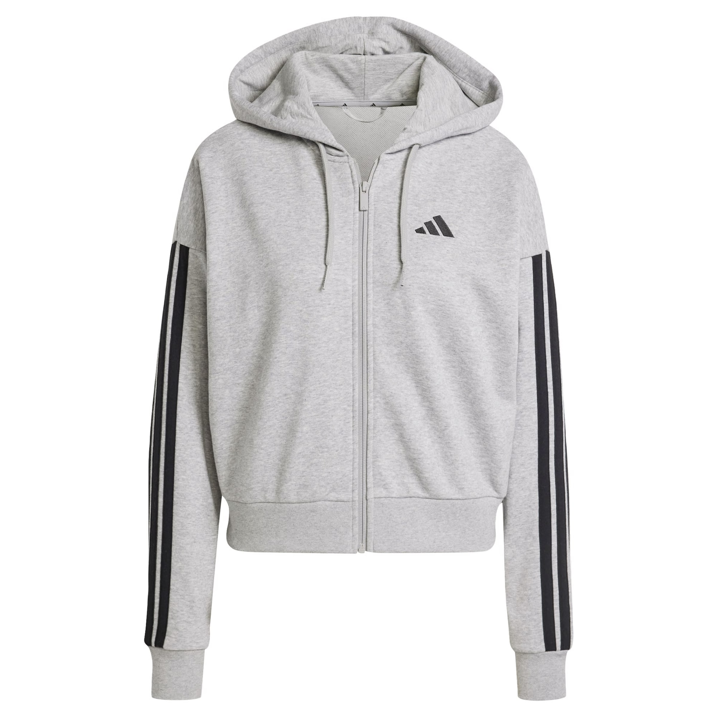 ADIDAS SPORTSWEAR Sportsweatjacke 'Essentials' in grau / schwarz, Produktansicht