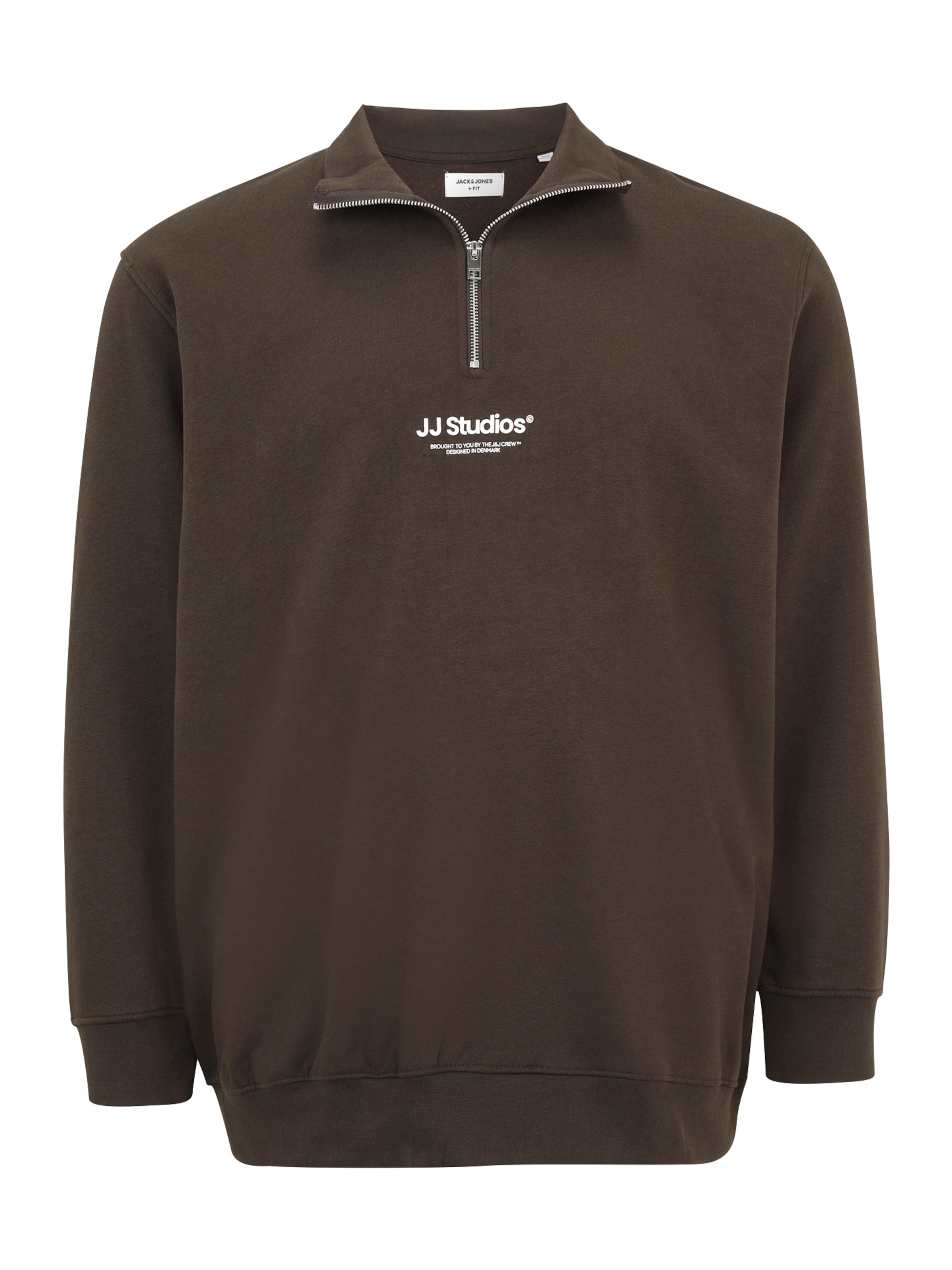 Jack & Jones Plus Sweatshirt 'JJESOHO' in Braun: Vorderseite