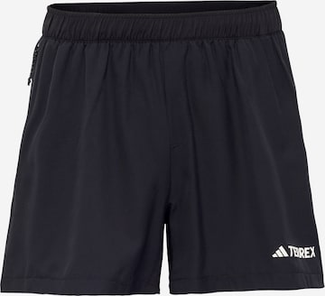 ADIDAS TERREX Slim fit Workout Pants 'Trail' in Black: front