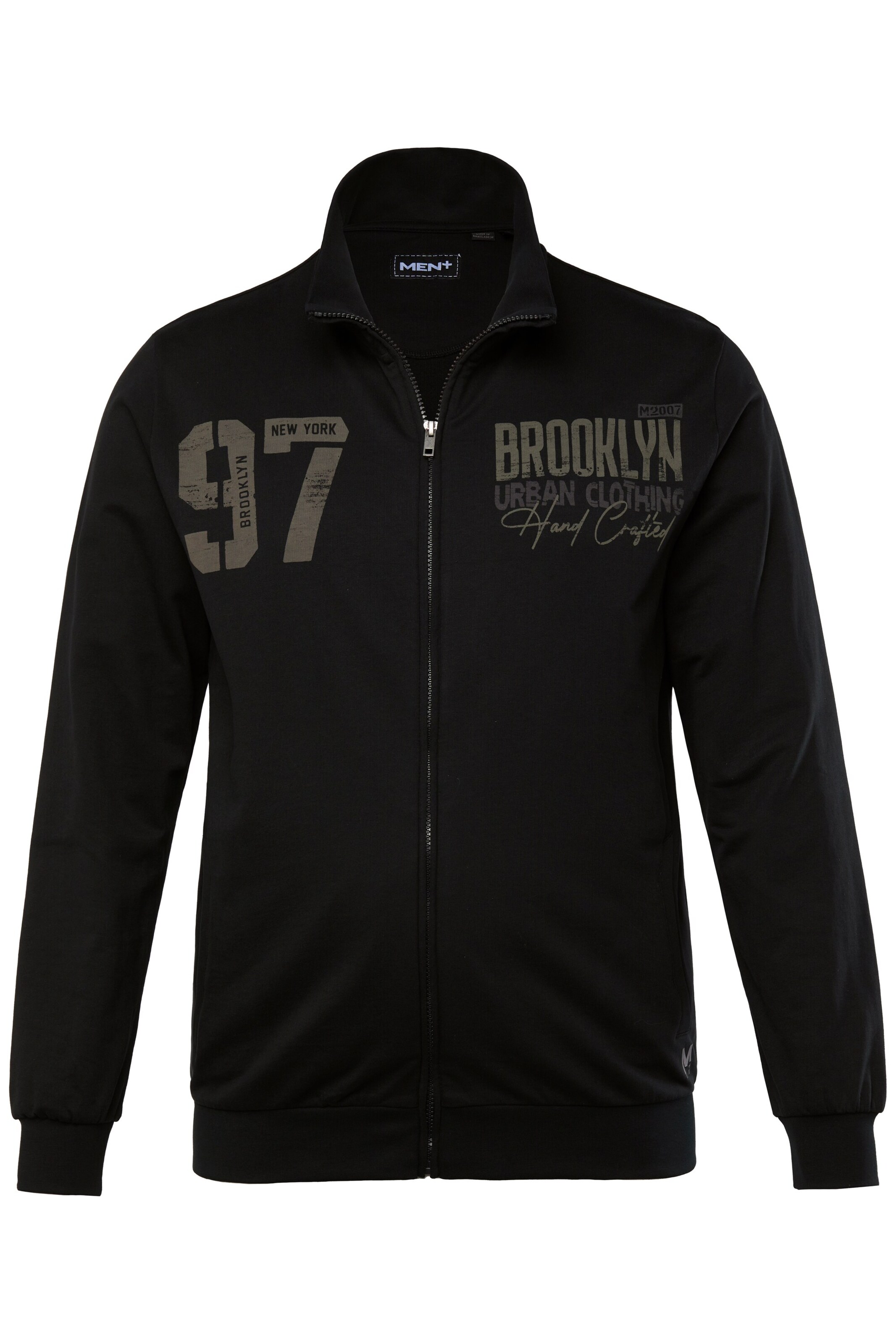 Veste de survêtement Men Plus en noir : devant