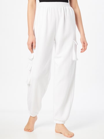 Misspap Tapered Pants in White: front